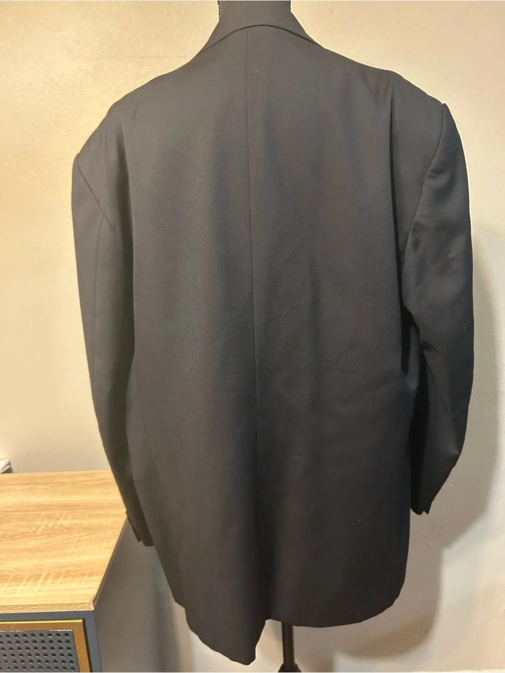 Roberto Villini Men’s Super 100 Wool Blazer Black Gold Buttons Italy 48 50